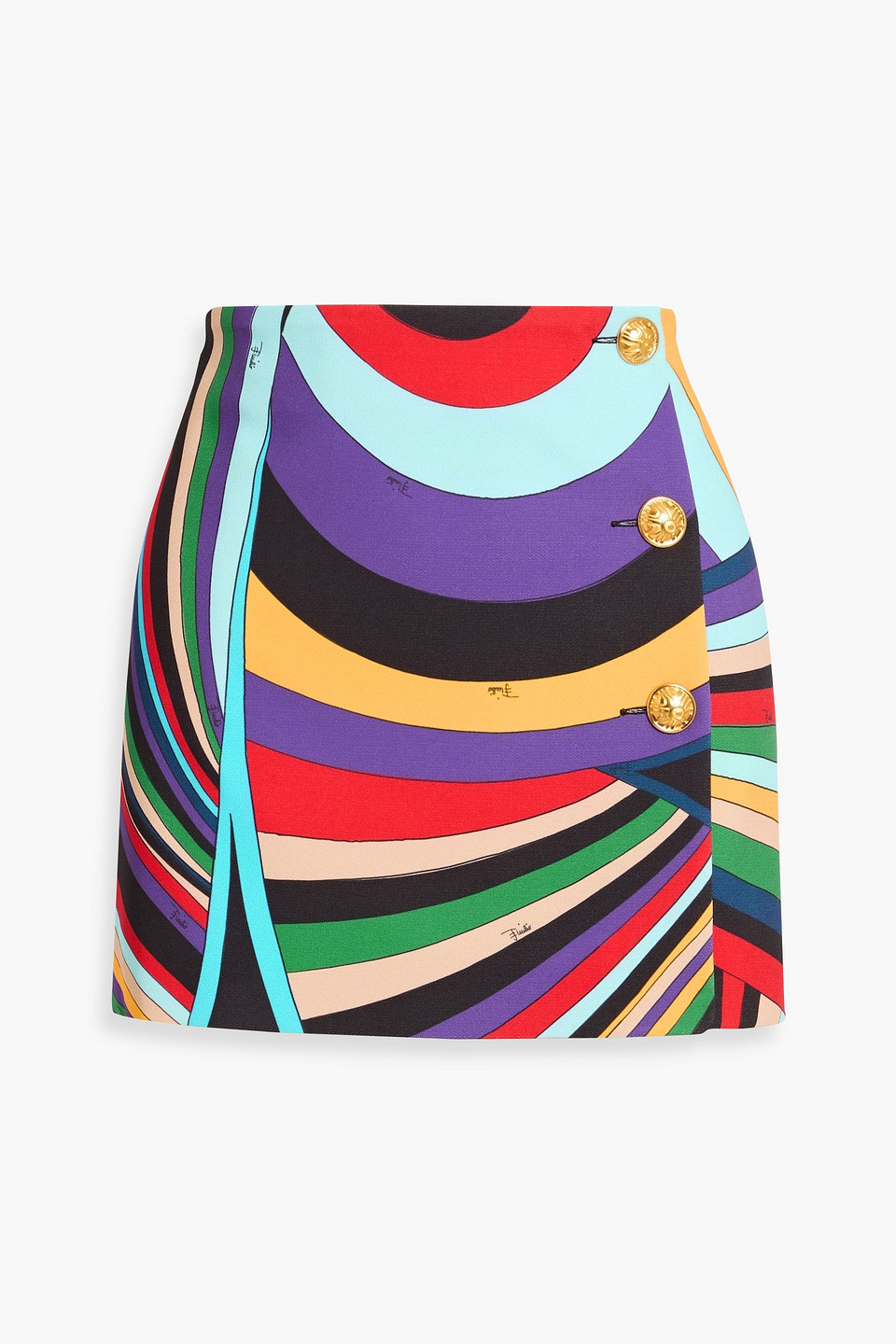 Pucci Printed Silk-crepe Mini Skirt In Purple