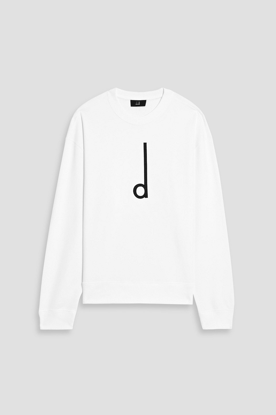 Dunhill Embroidered French Cotton-terry Sweatshirt In White