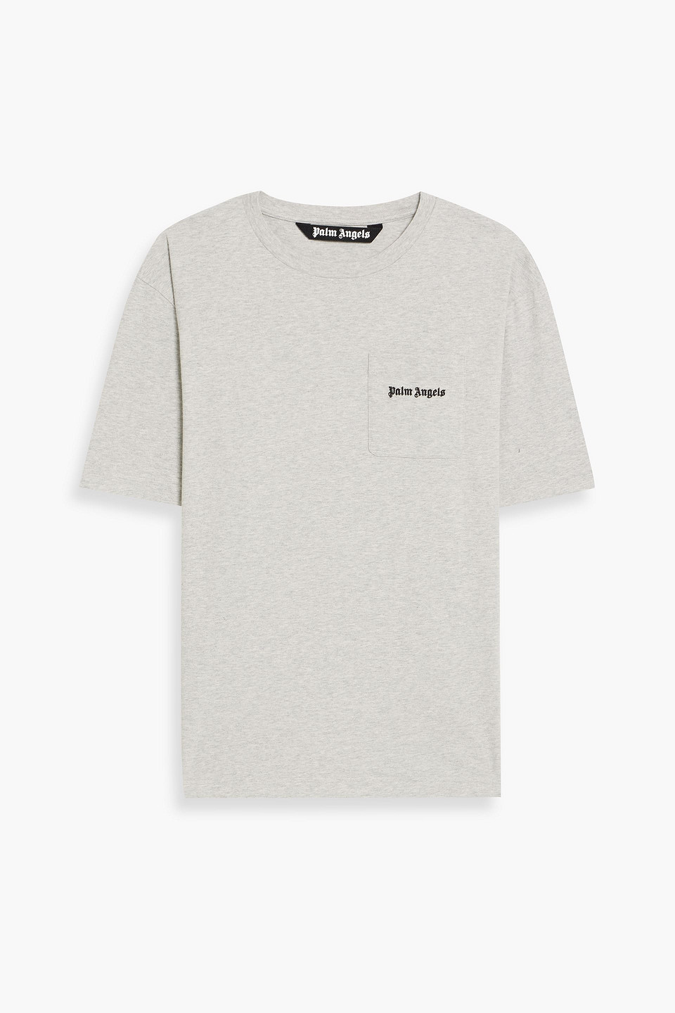 palm angels - embroidered cotton-jersey t-shirt - gray - m