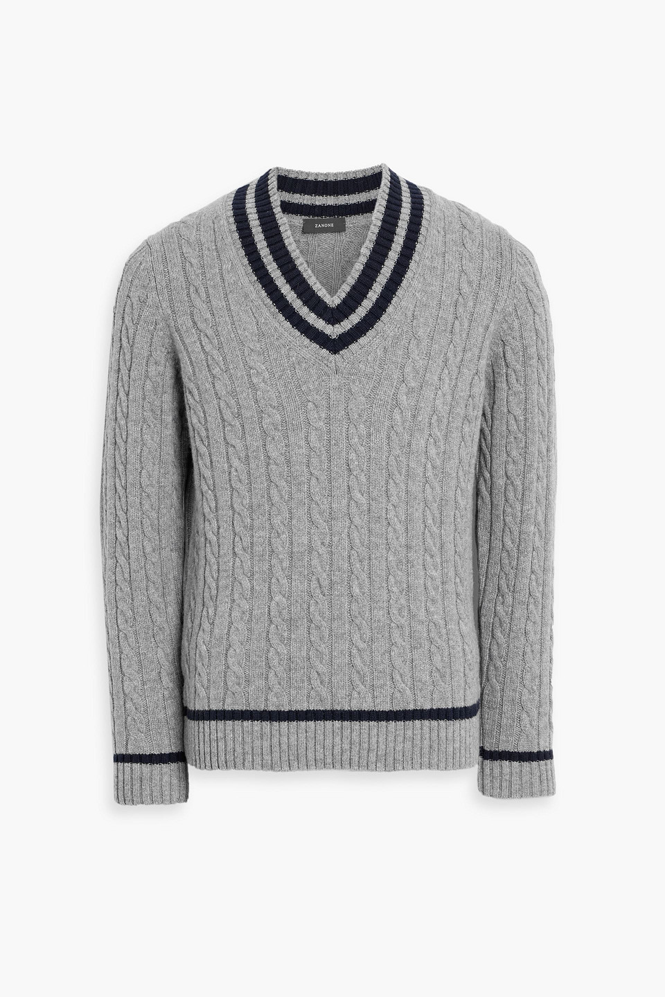 slowear - zanone cable-knit wool sweater - gray - it 48