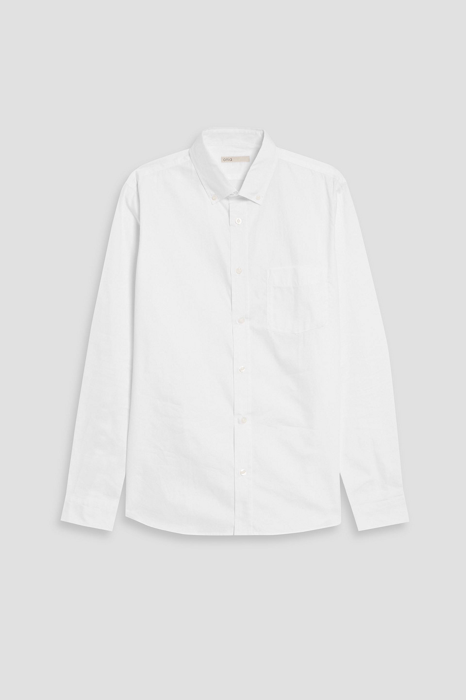 onia - cotton oxford shirt - white - m
