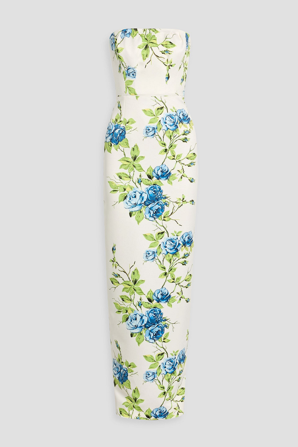 Emilia Wickstead Emine Strapless Floral-print Taffeta-faille Gown In White