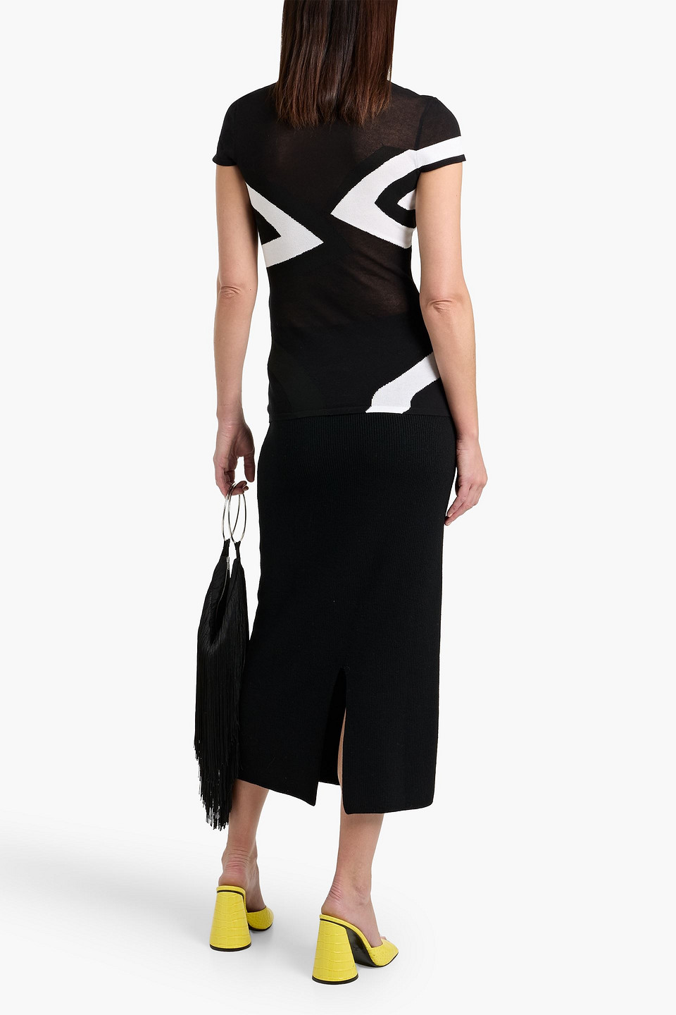 Pucci Jacquard-knit Cotton-blend Top In Multi