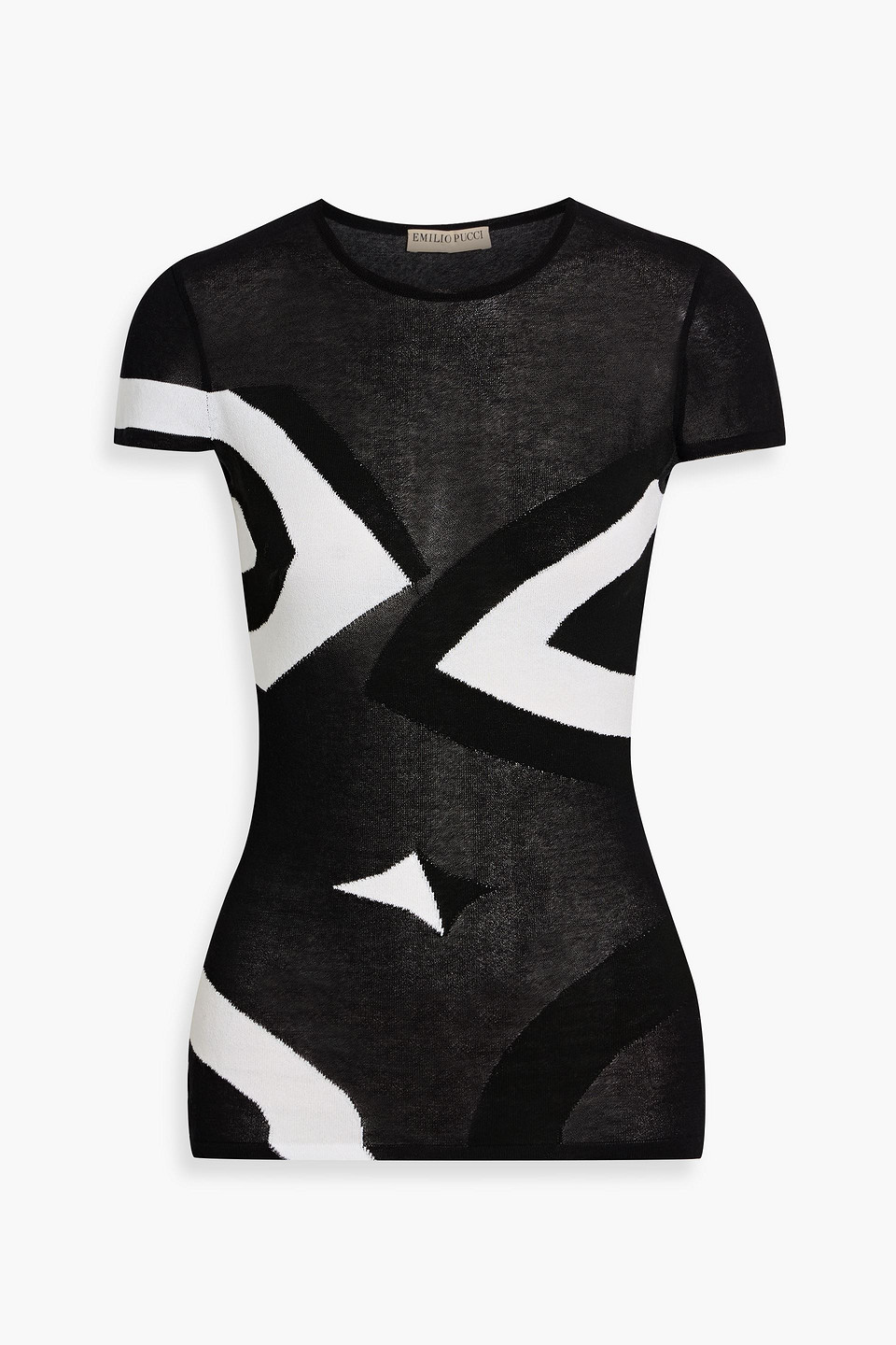 Pucci Jacquard-knit Cotton-blend Top In Multi