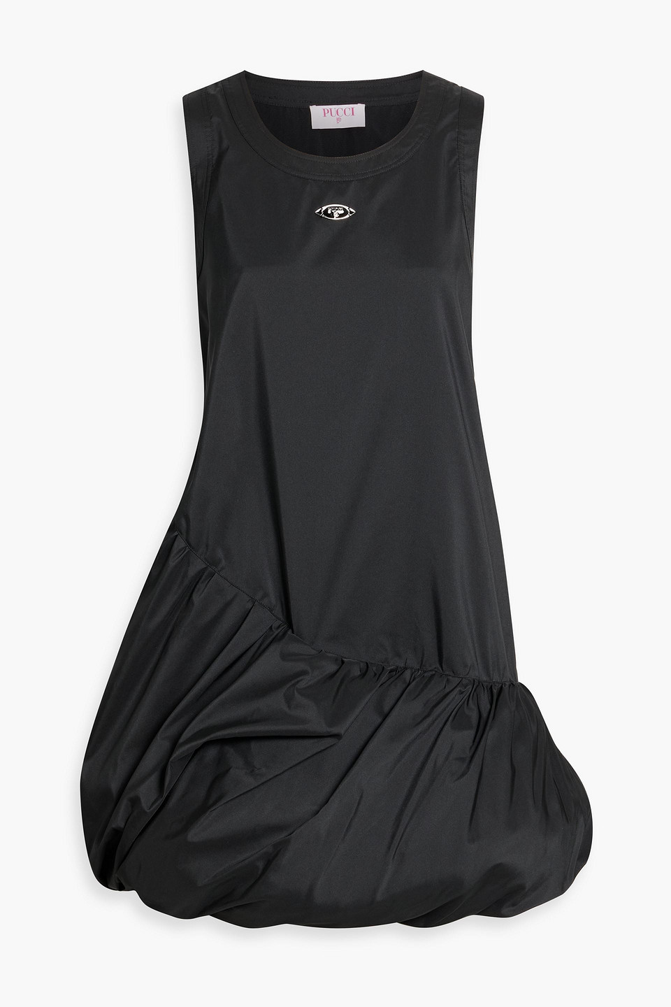 Pucci Gathered Shell Mini Dress In Black