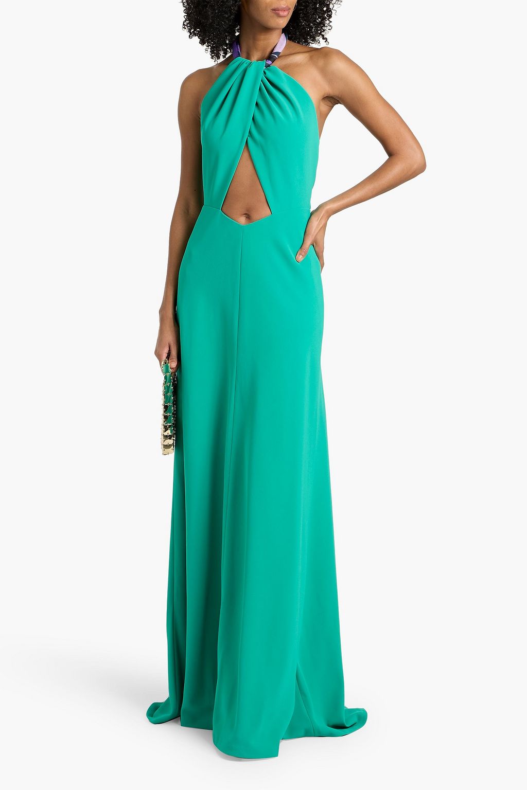 PUCCI Cutout crepe halterneck gown | THE OUTNET