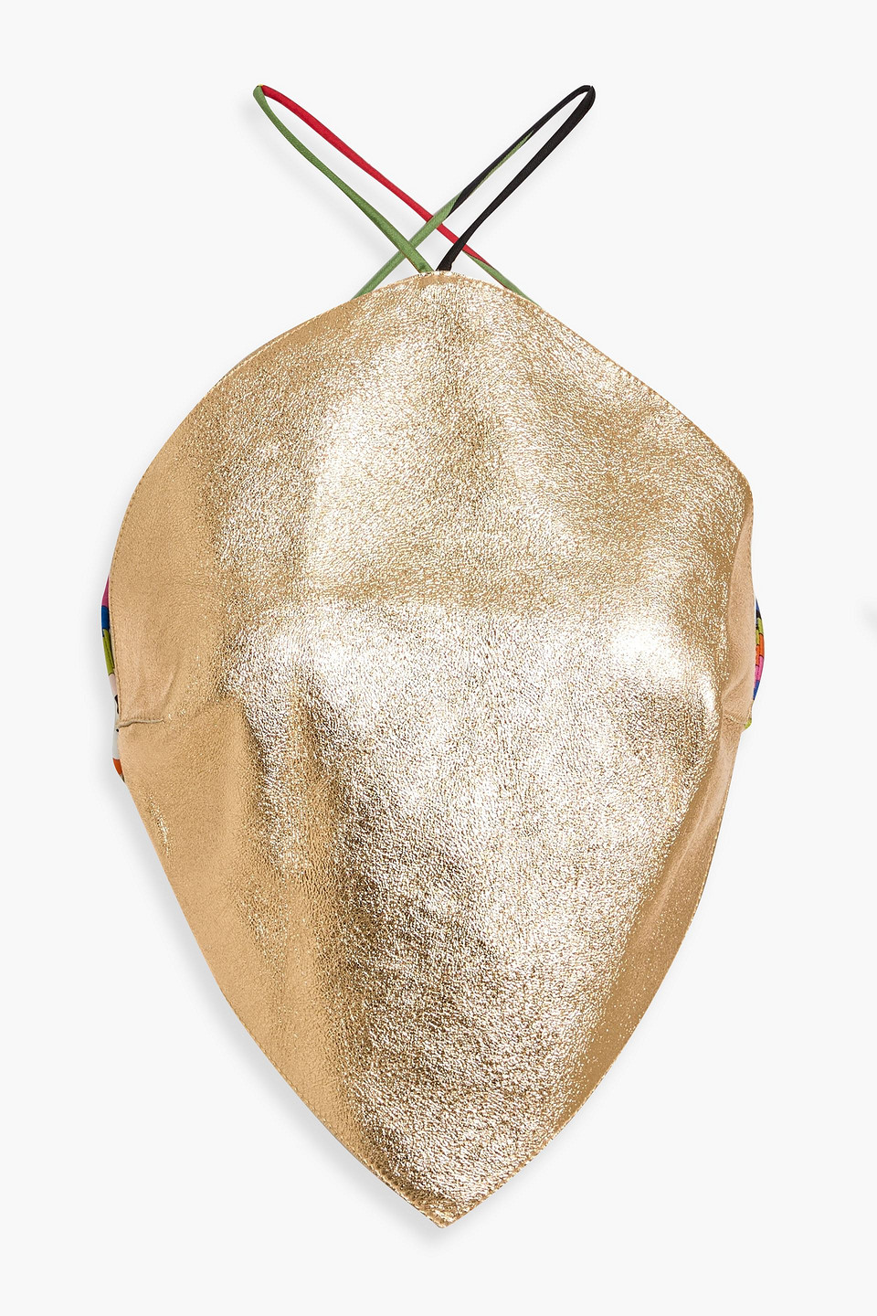 Pucci Cropped Metallic Leather Top In Multi