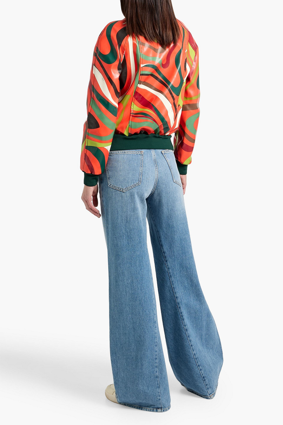 Pucci Printed Bomber Jacket In Orange