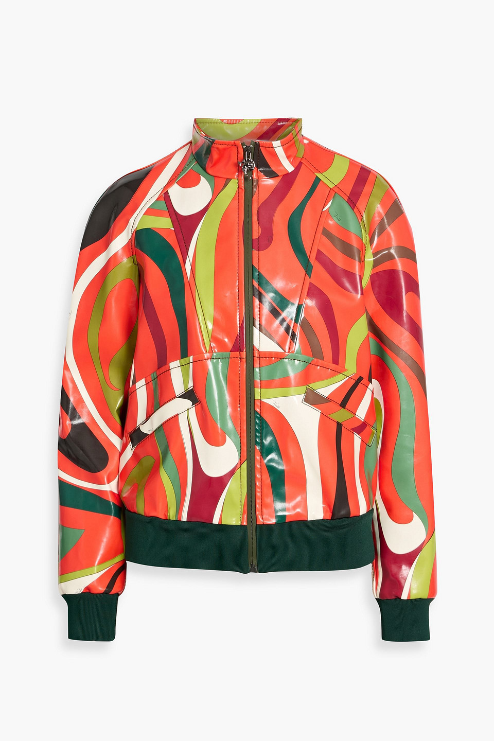Pucci Printed Bomber Jacket In Orange