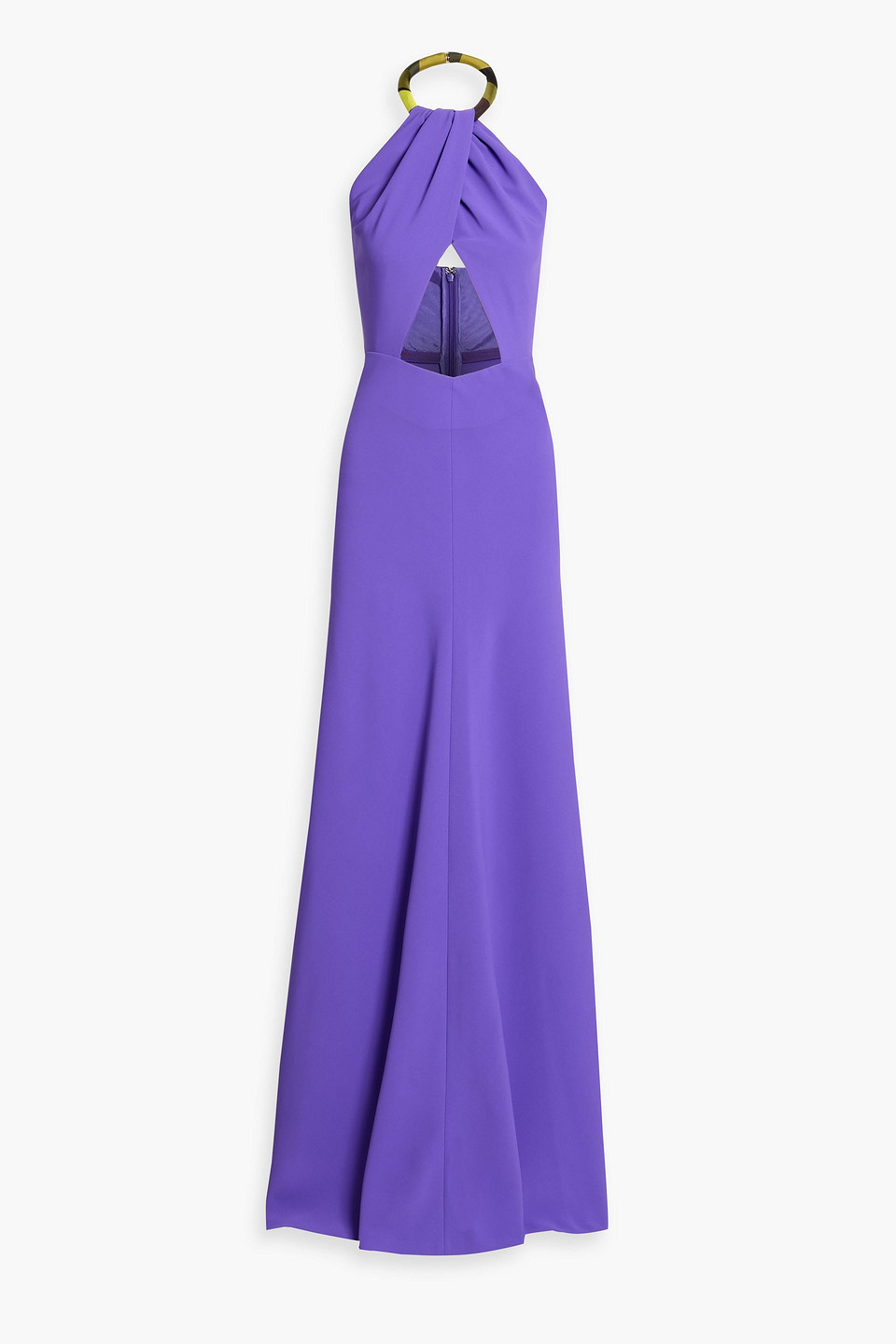 Pucci Cutout Crepe Halterneck Gown In Purple