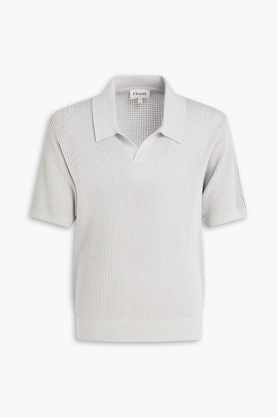 frame - waffle-knit polo shirt - gray - xs