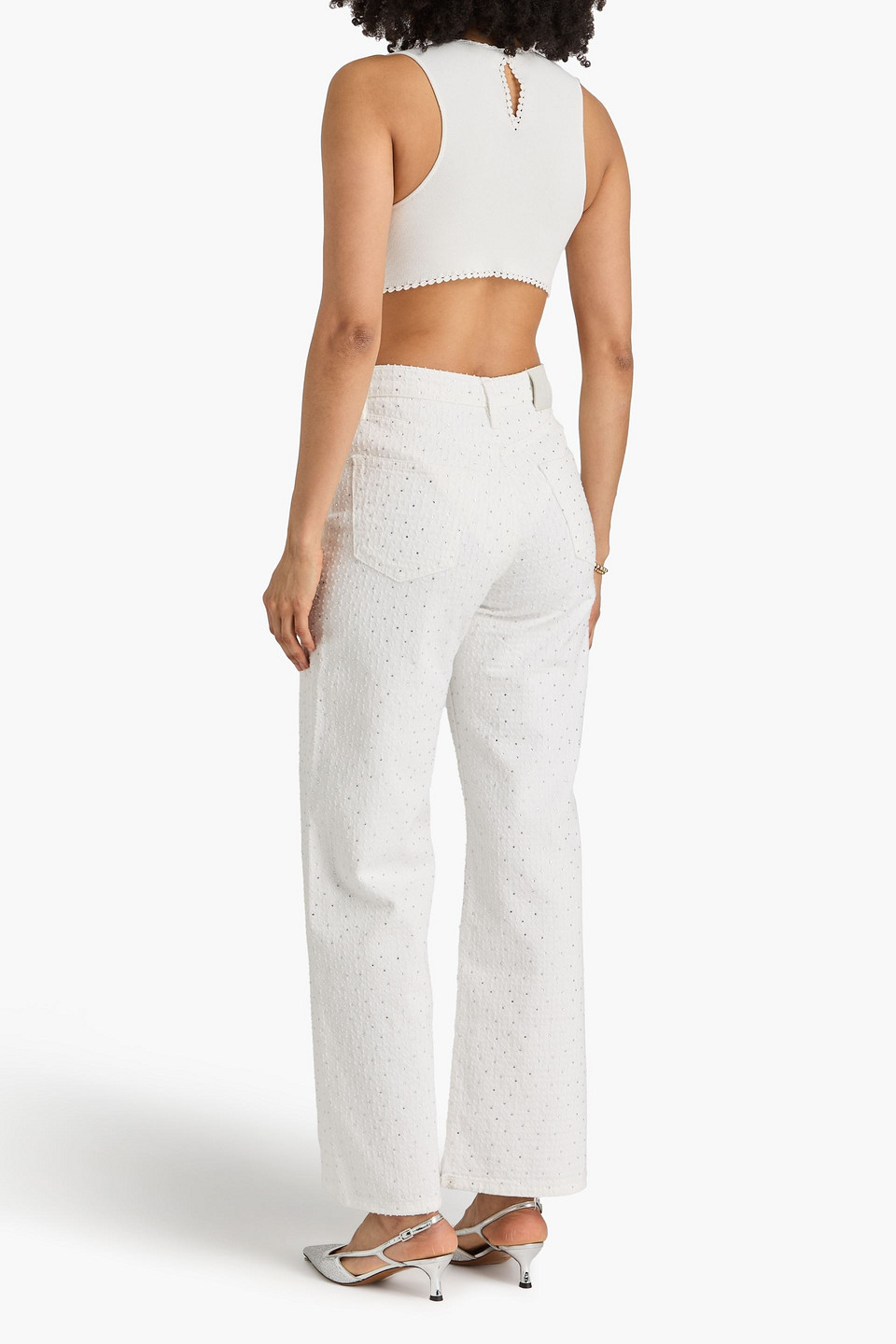  Maje - Crochet-trimmed Stretch-knit Bodysuit - White - 3 