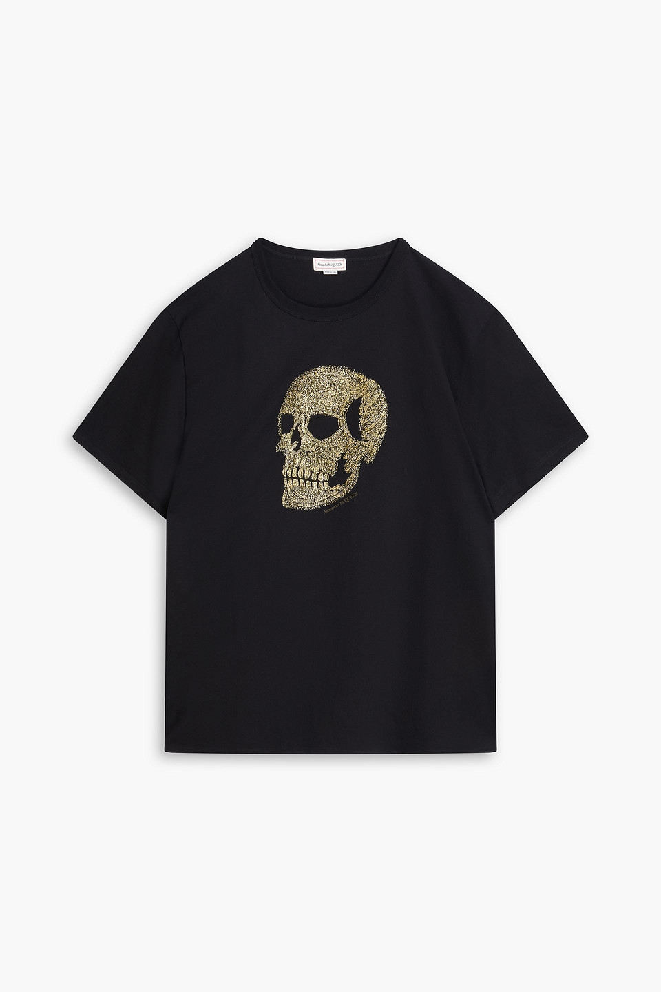 mcqueen - printed cotton-jersey t-shirt - black - xs