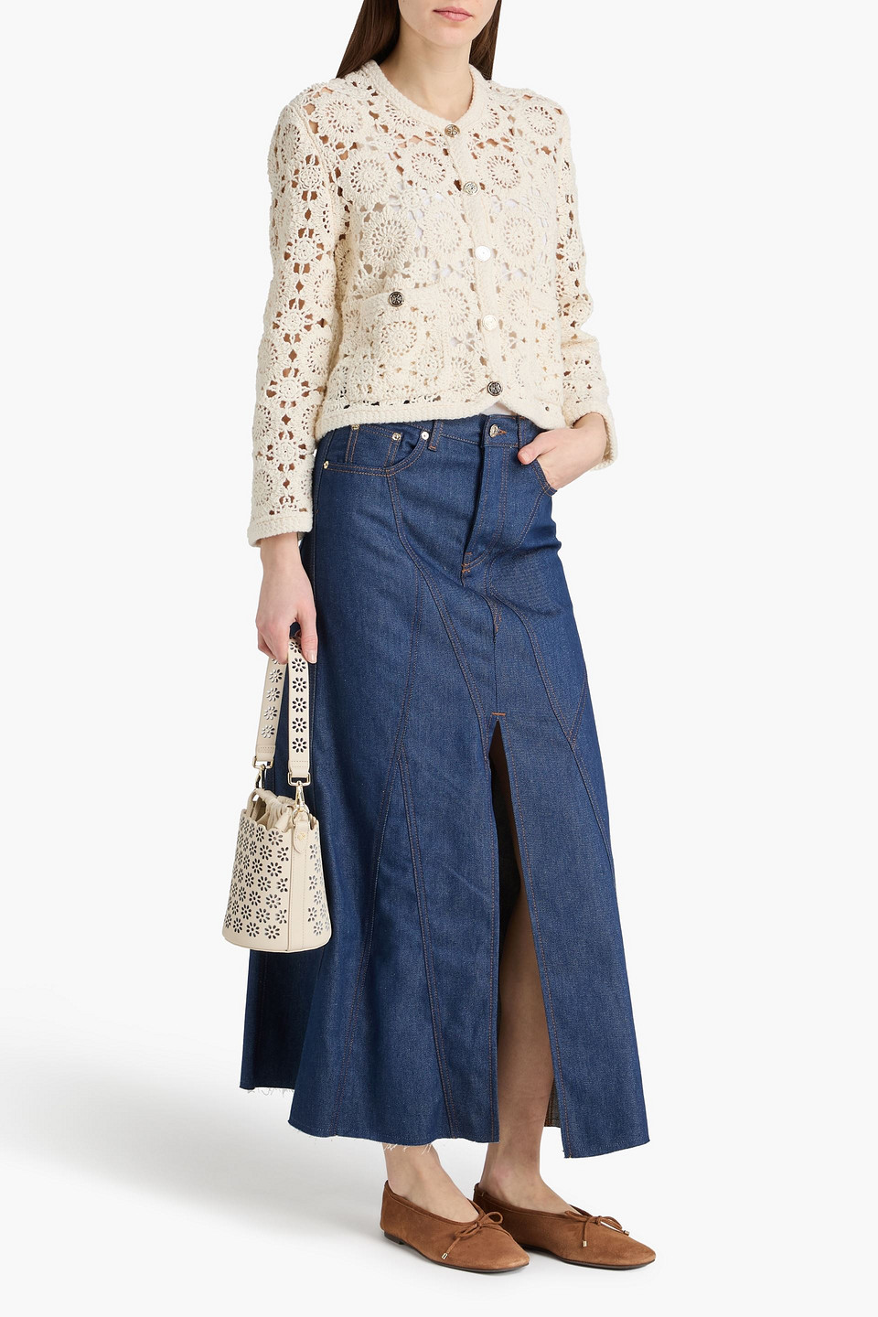 Maje - Jerry Denim Maxi Skirt - Blue - Fr 34 