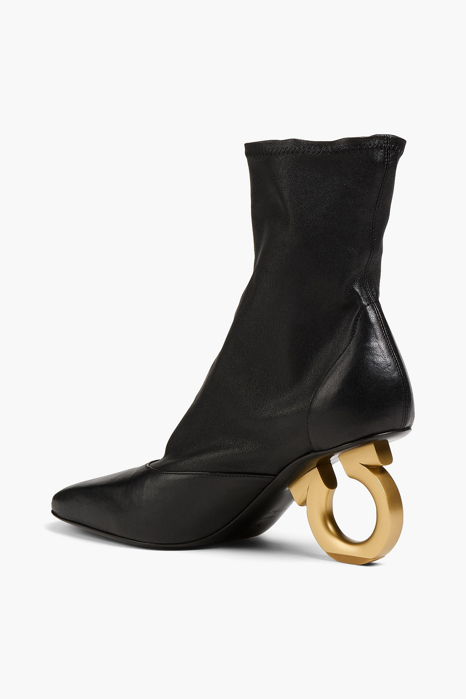  Ferragamo - Adhar Leather Ankle Boots - Black - Us 5.5 