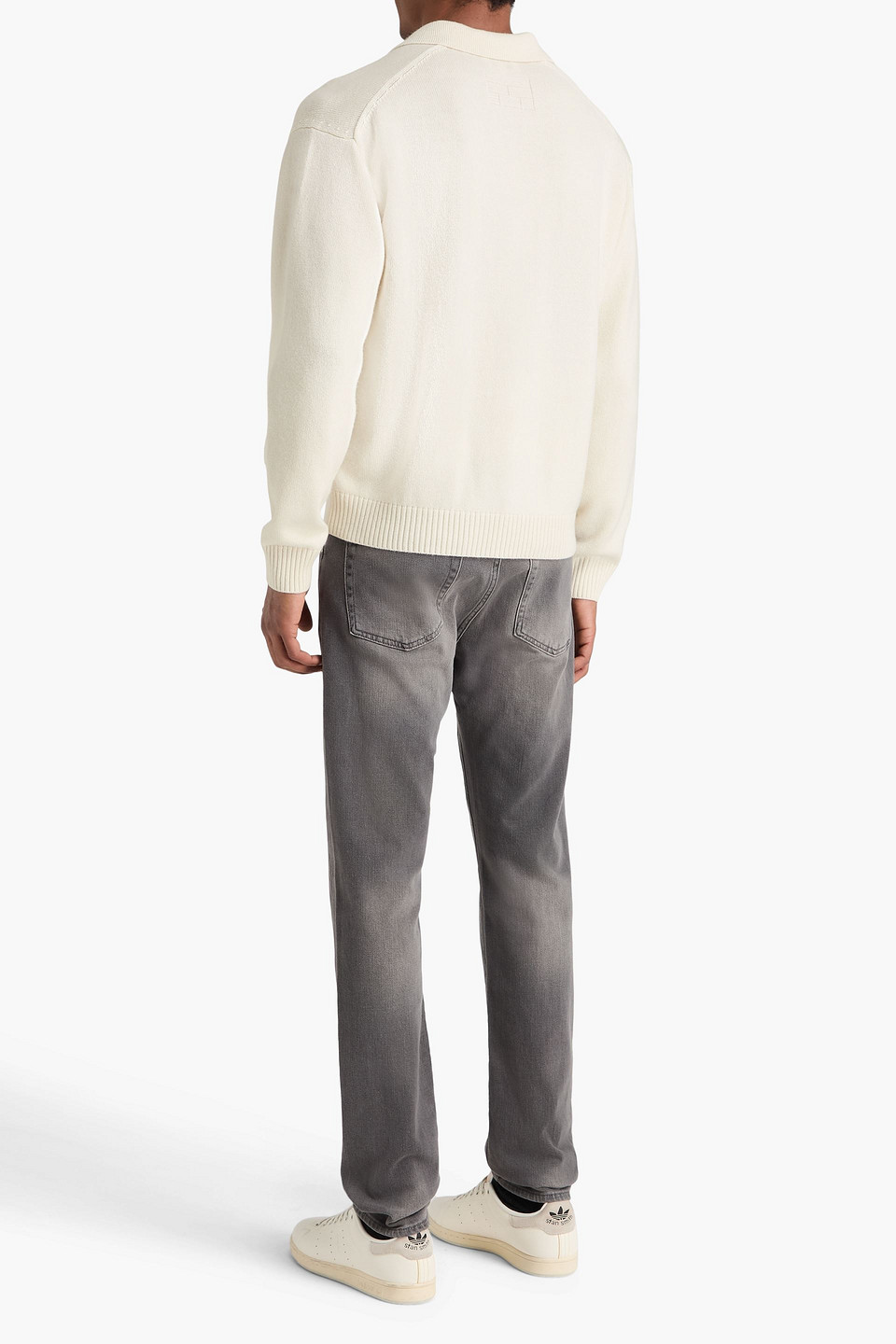  Frame - Pullover Aus Einer Woll-seidenmischung Mit Polokragen - Weiß - L 
