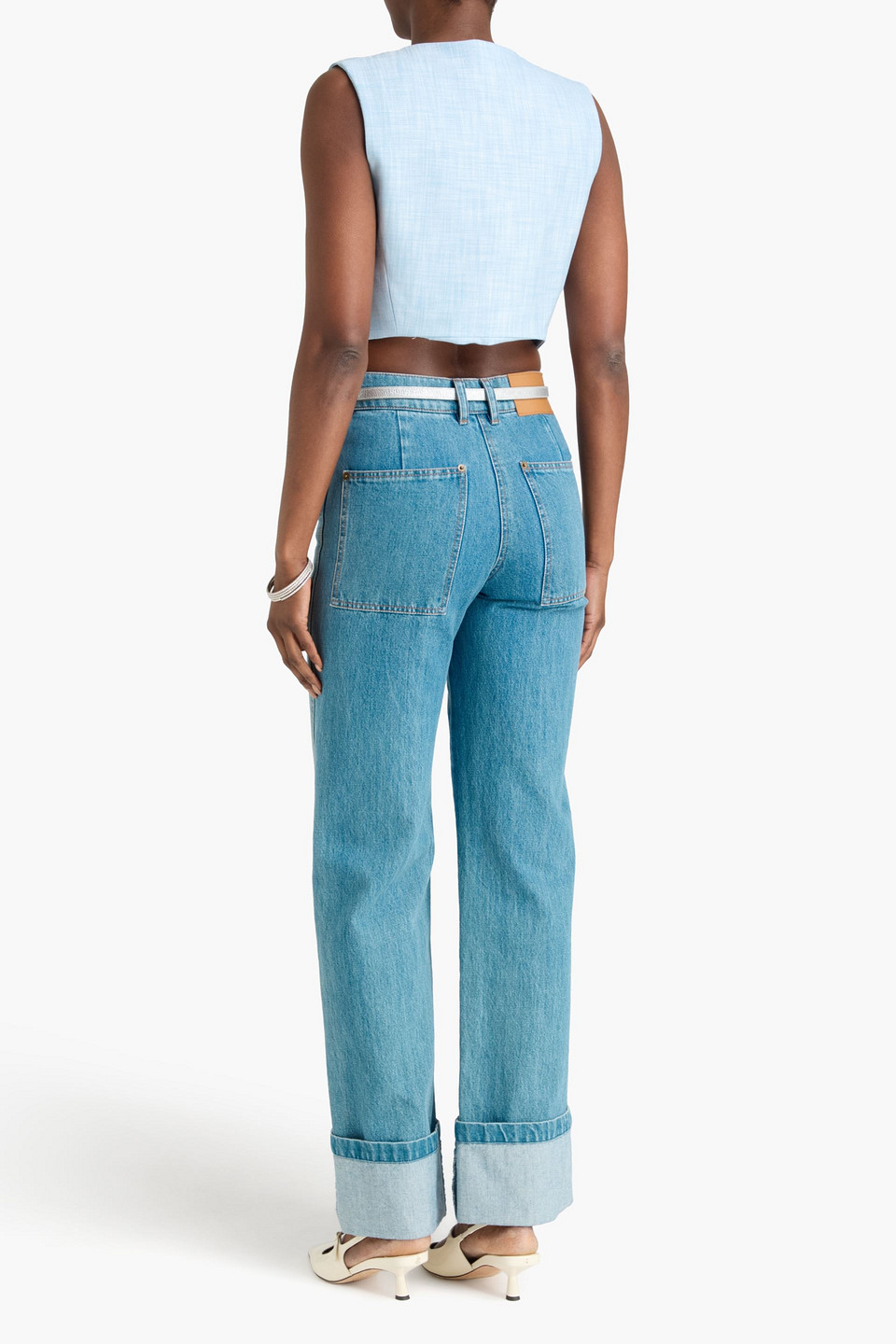  Maje - Cropped Weste Aus Webstoff - Blau - Fr 40 