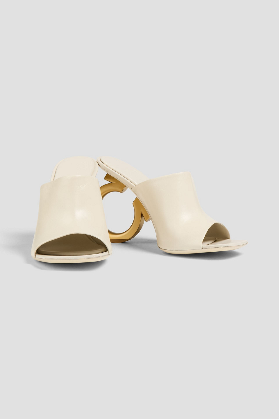  Ferragamo - Astro X5 Leather Mules - White - Us 8 
