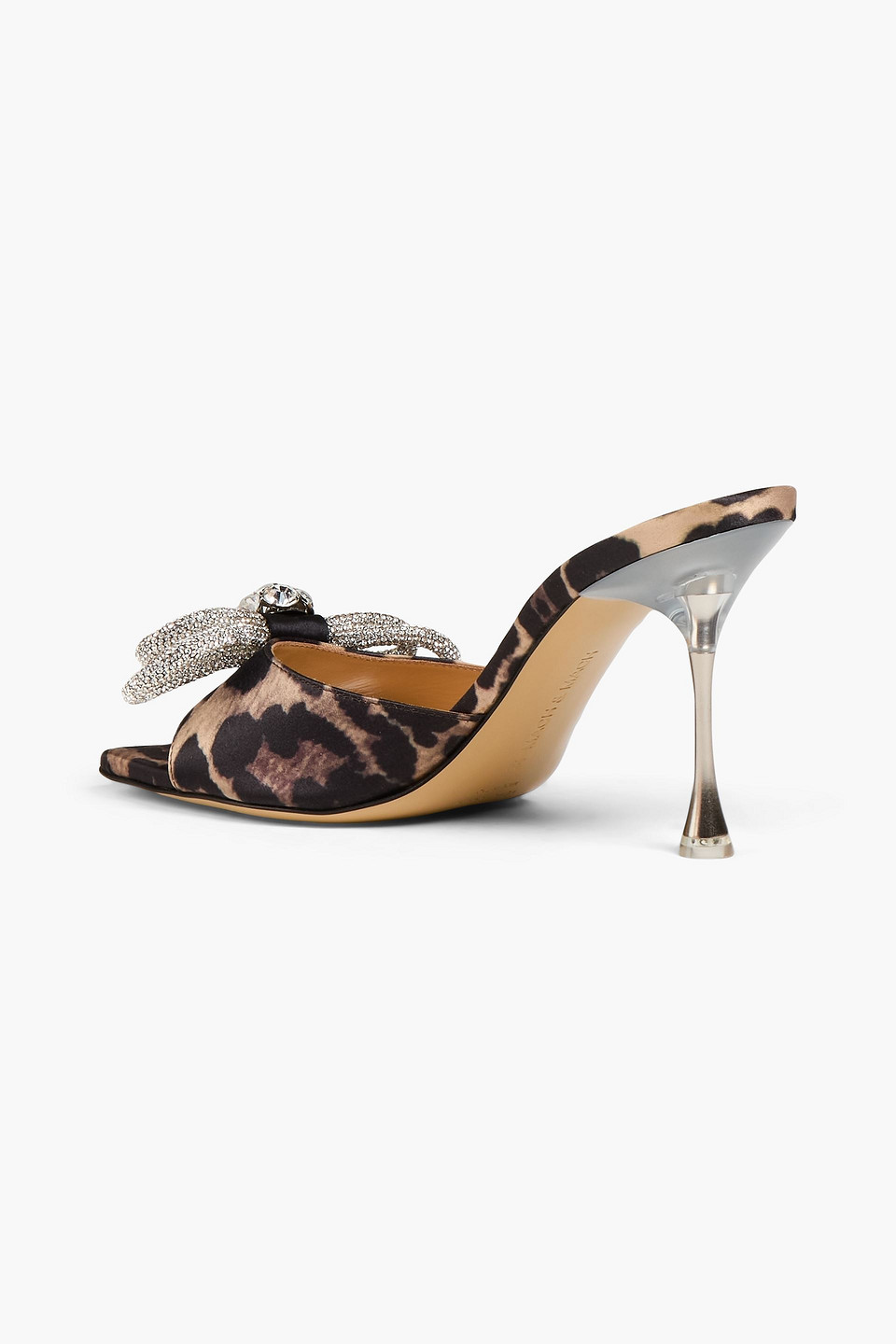  Mach & Mach - Mules „double Bow“ Aus Satin Mit Leopardenprint Und Kristallverzierung - Animal-print - Eu 37.5 