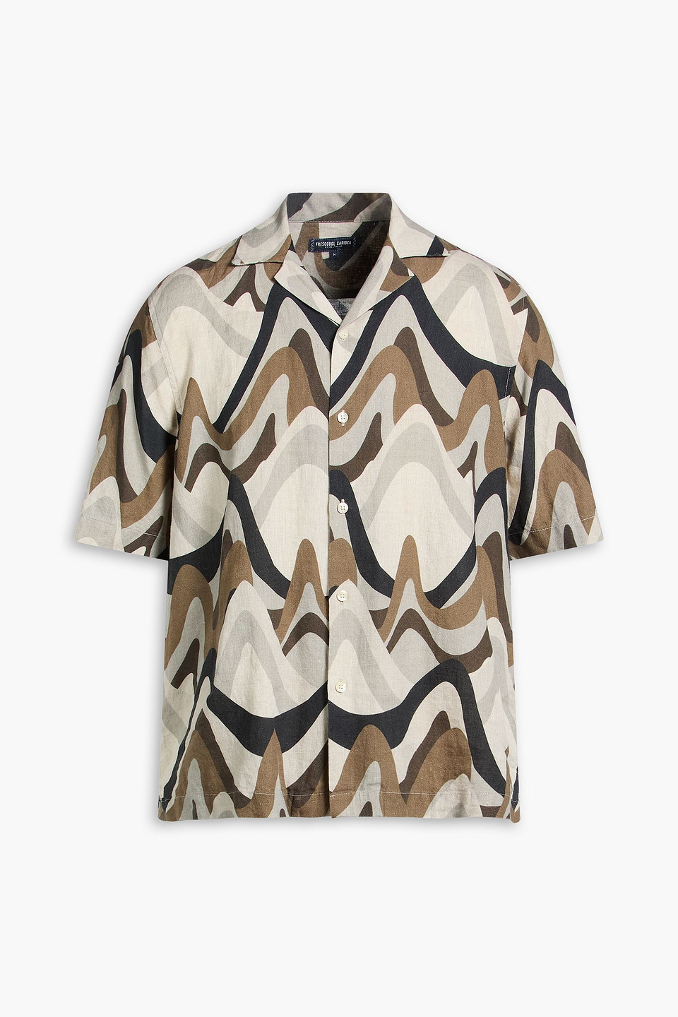 frescobol carioca - roberto printed linen shirt - gray - m