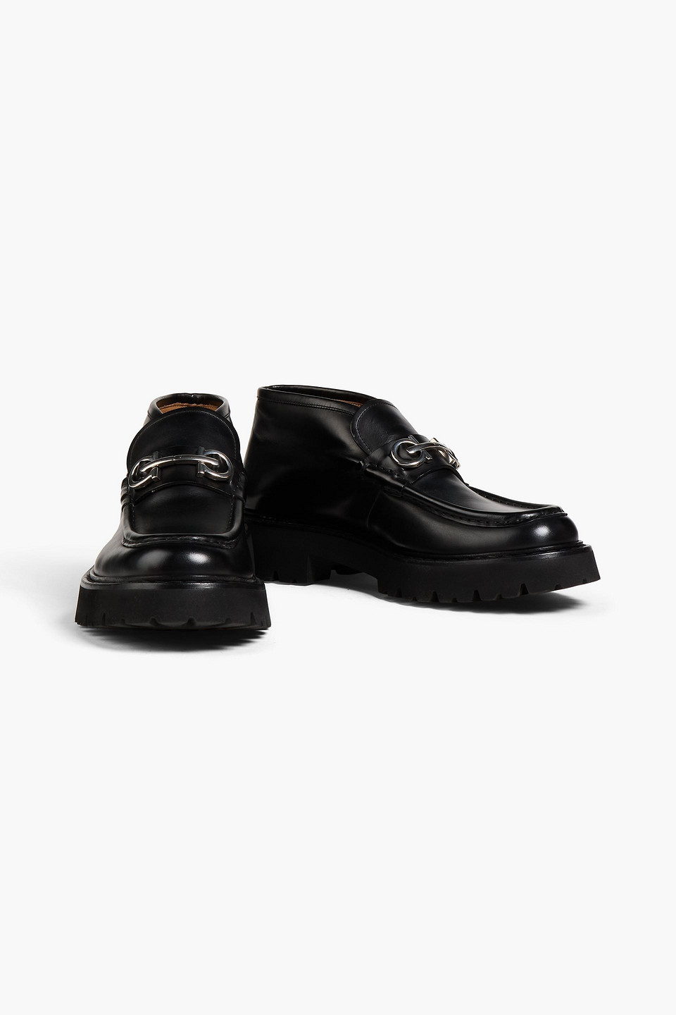  Ferragamo - Embellished Leather Boots - Schwarz - Us 6.5 