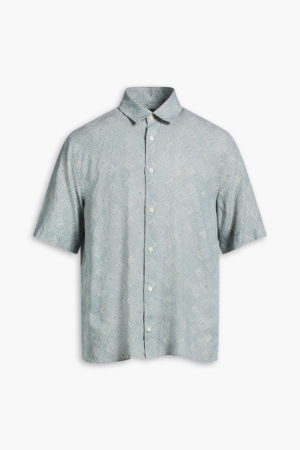 frescobol carioca - castro printed linen shirt - blue - m