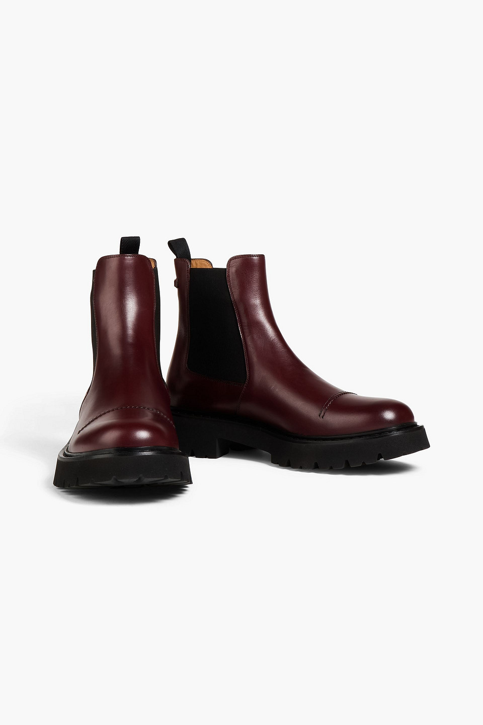  Ferragamo - Leather Chelsea Boots - Burgunderrot - Us 7 
