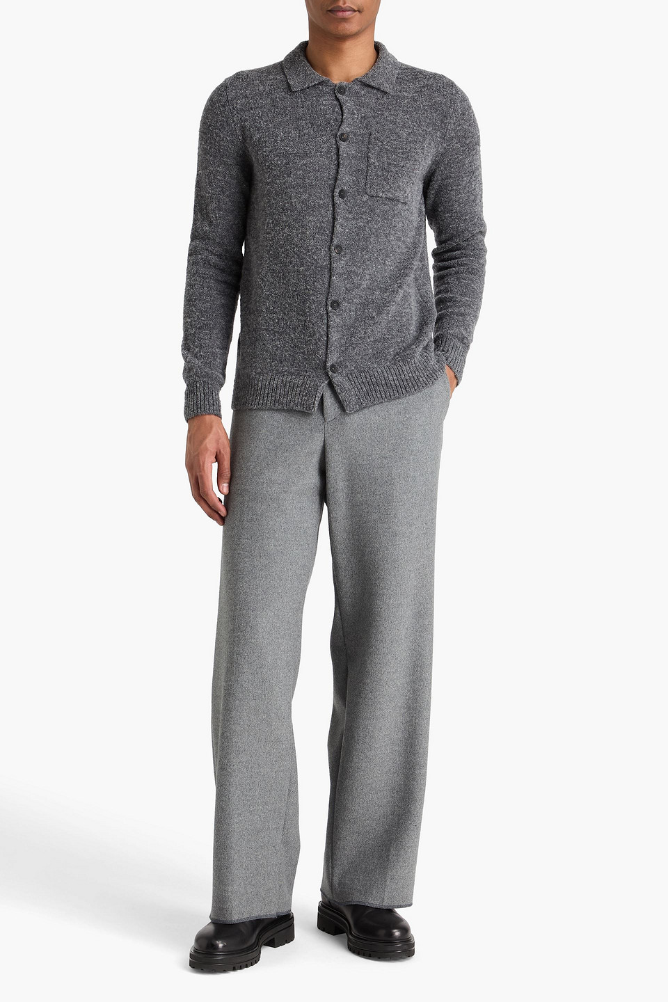  Slowear - Cardigan Aus Bouclé-strick Aus Einer Wollmischung - Grau - It 46 