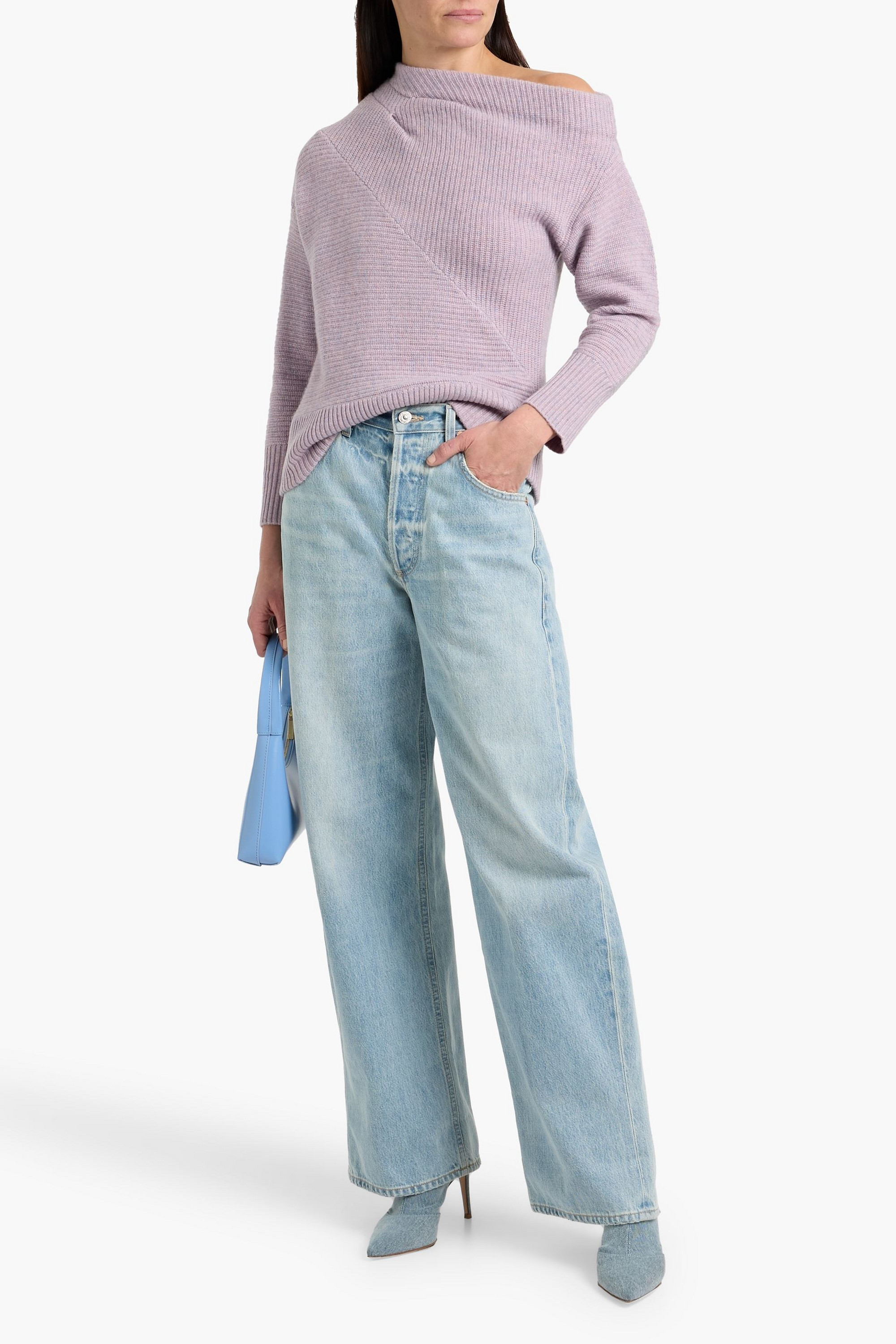 Naadam Off-the-shoulder wool and cashmere blend sweater