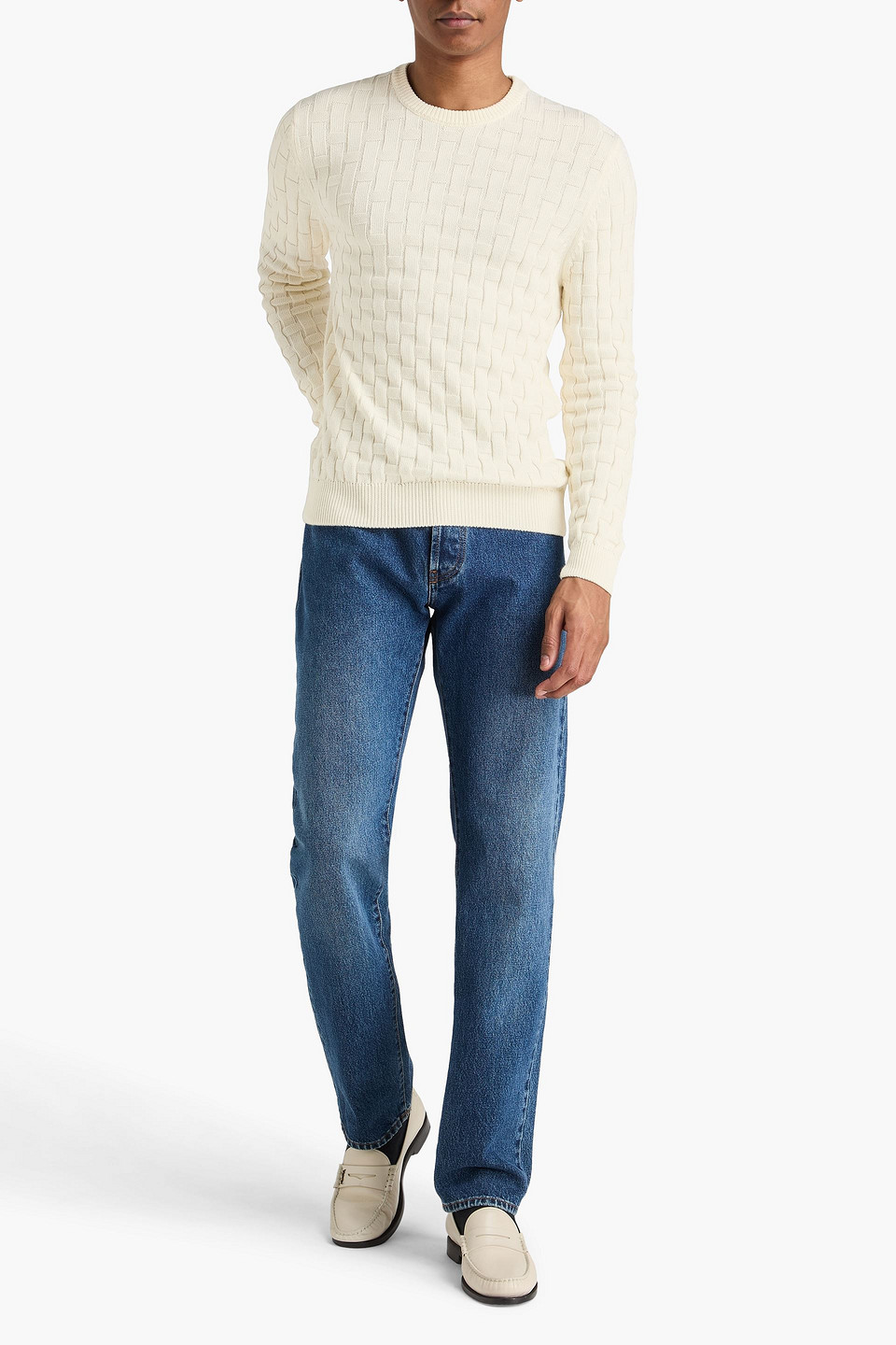  Slowear - Pullover Aus Strukturiertem Strick Aus Baumwolle - Weiß - It 46 