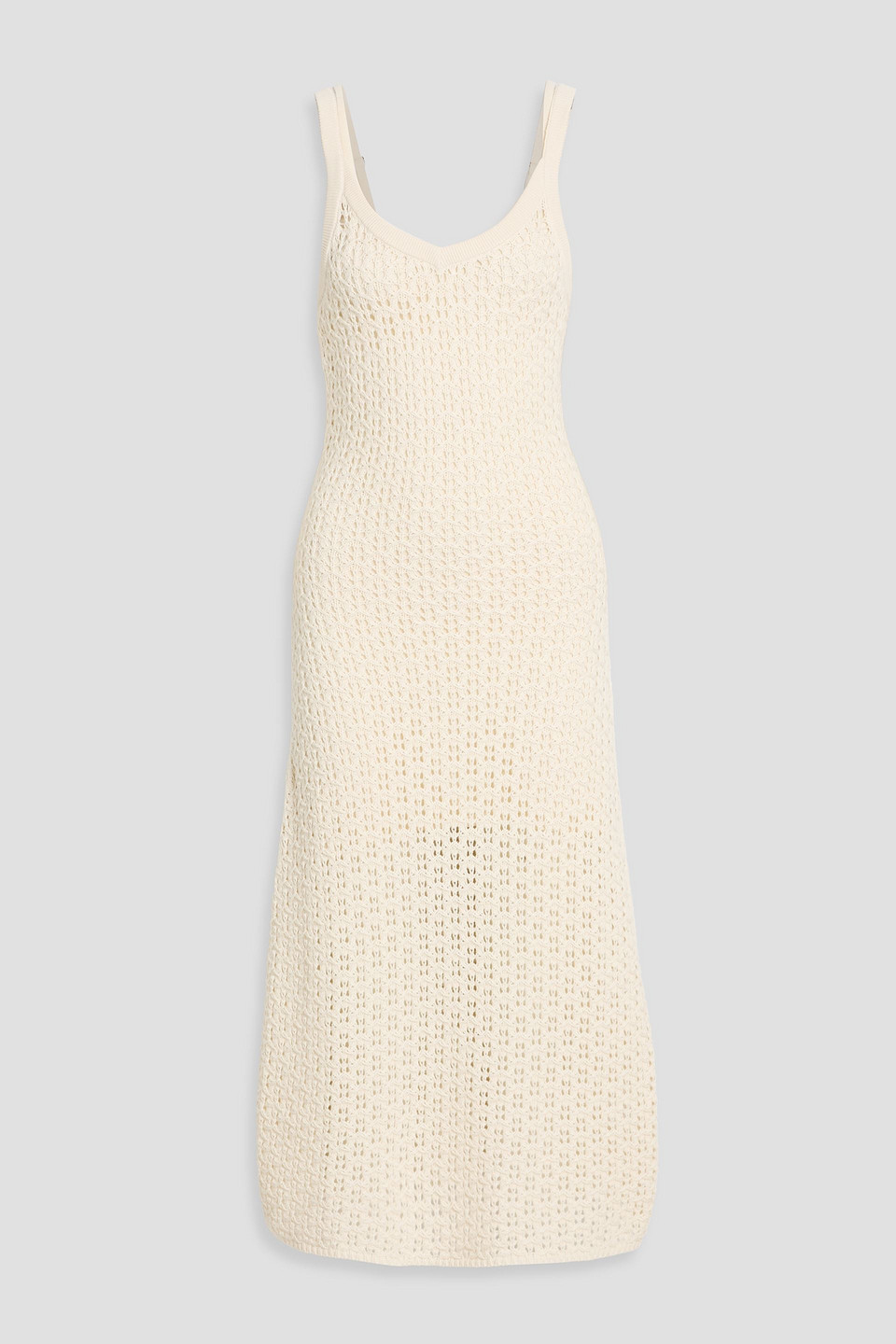 Naadam Crocheted Cotton Midi Dress In Neutral