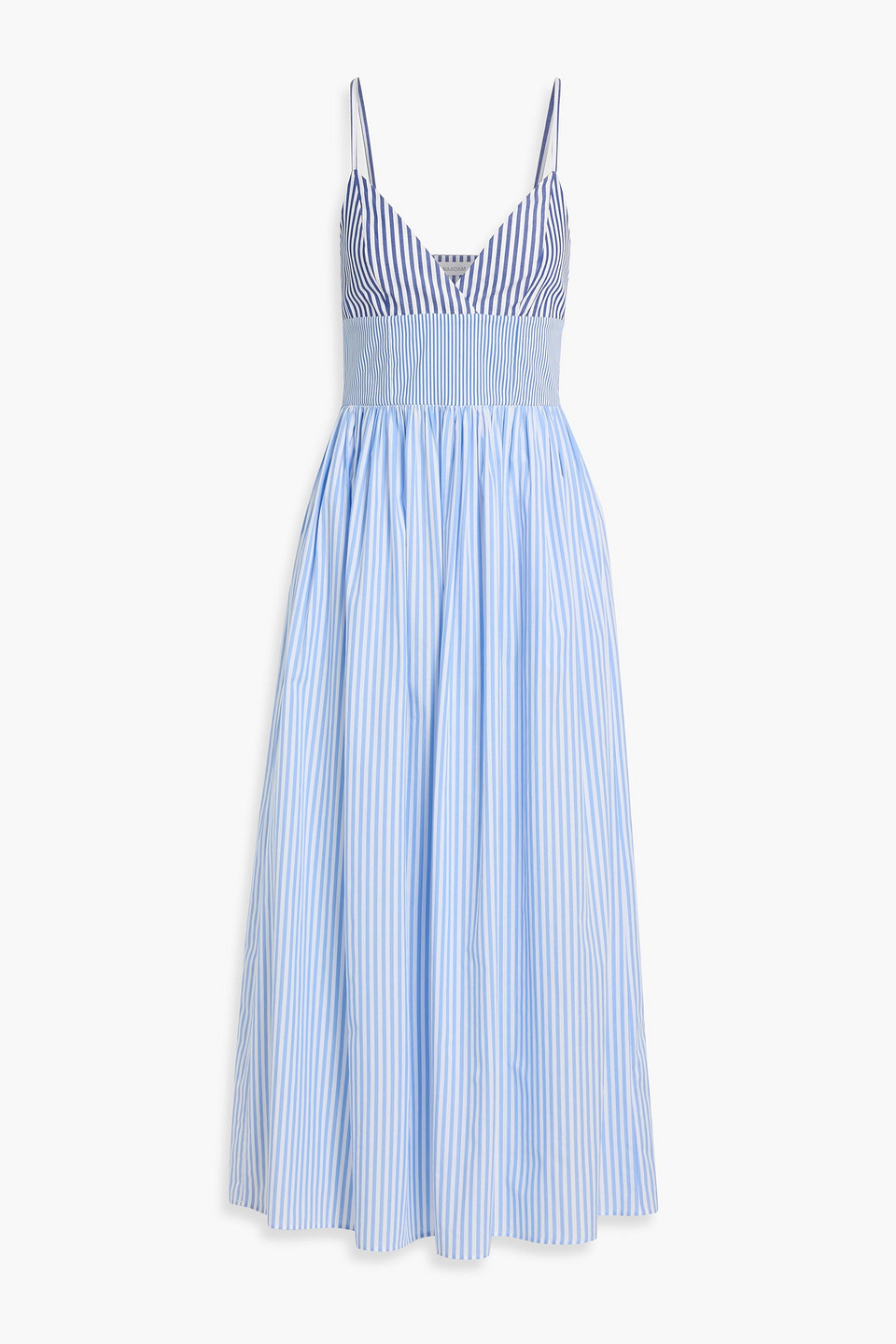 Naadam Striped Cotton-poplin Maxi Dress In Blue