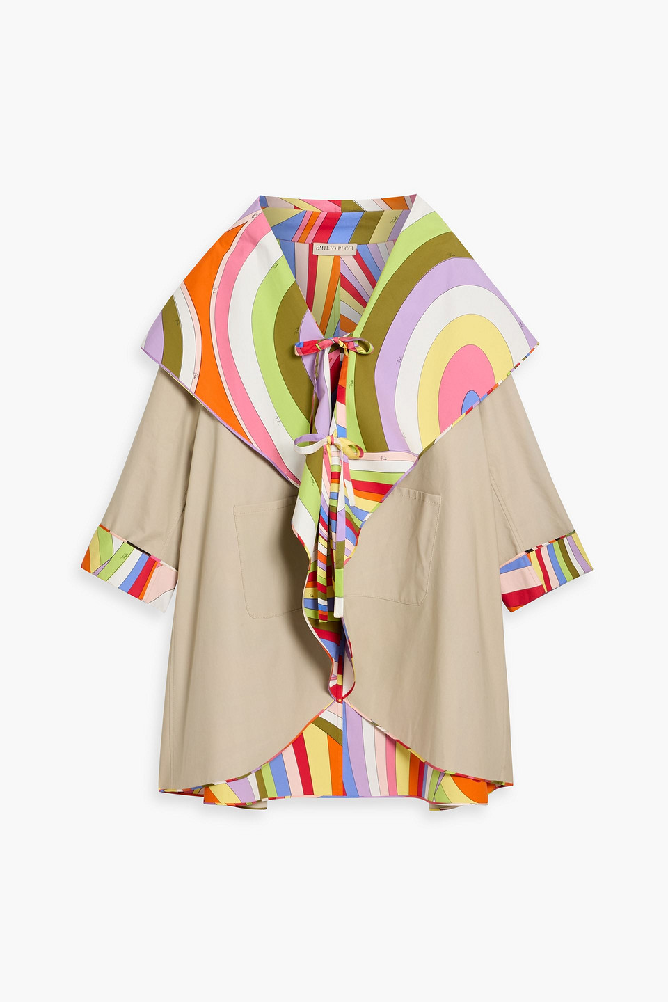 Pucci Printed Cotton Jacket In Sand