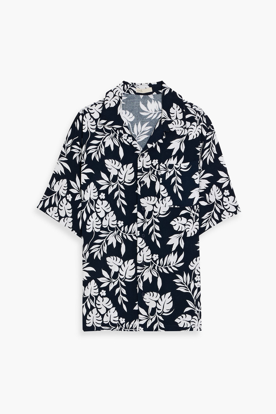 onia - floral-print woven shirt - blue - s