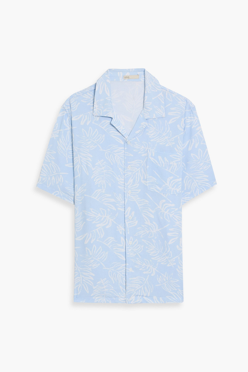 onia - printed woven shirt - blue - l