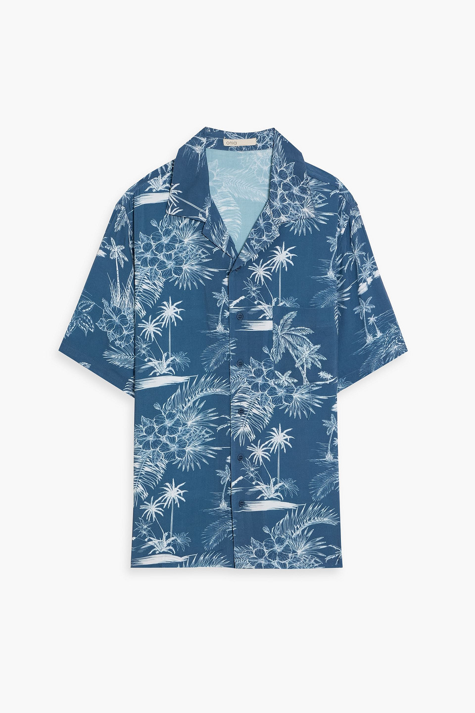 onia - printed woven shirt - blue - m