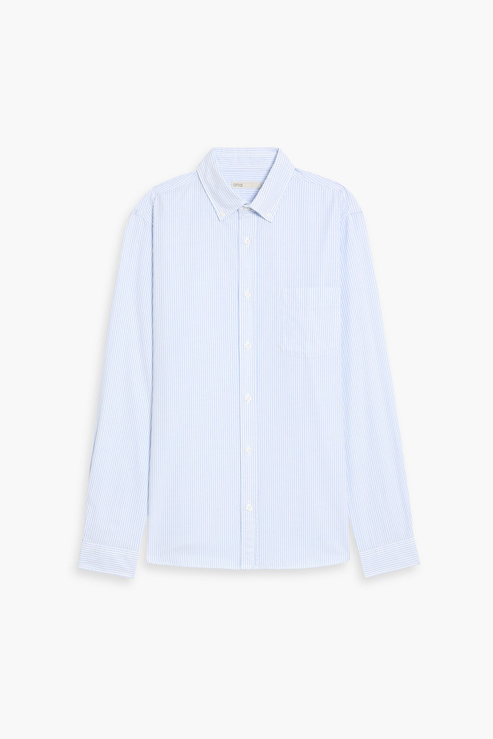onia - striped cotton oxford shirt - blue - m