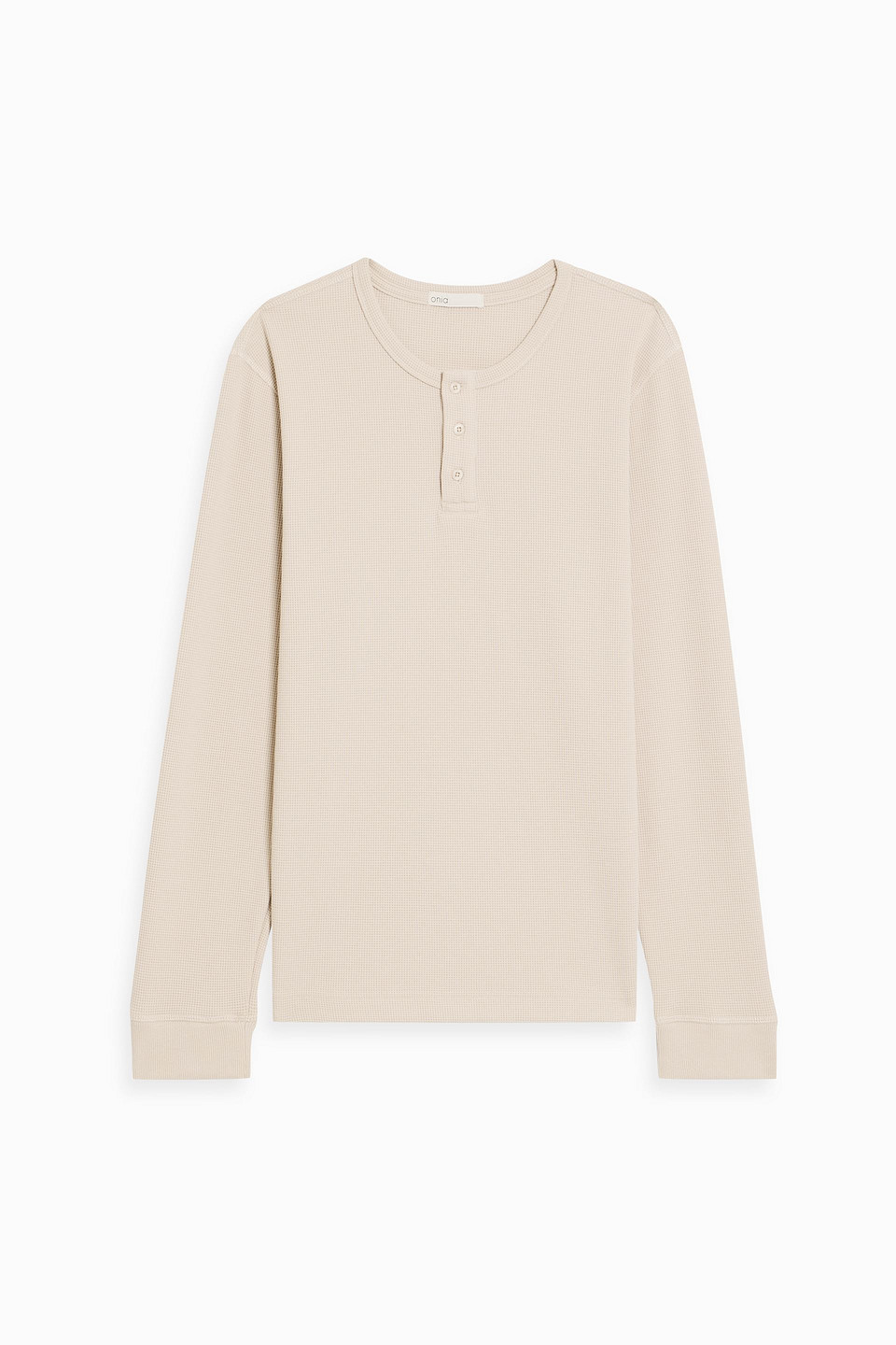 onia - waffle-knit cotton-blend henly t-shirt - neutral - s