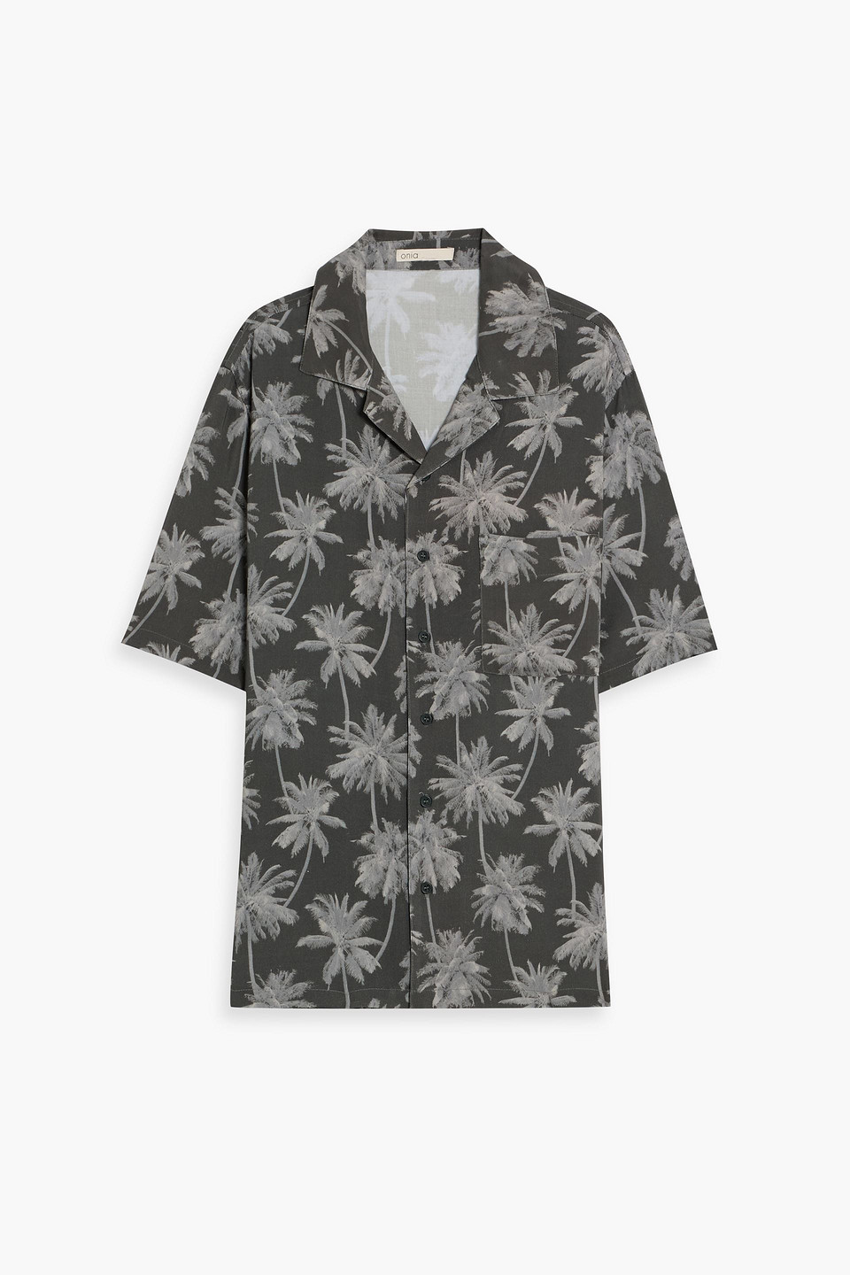 onia - printed woven shirt - green - m