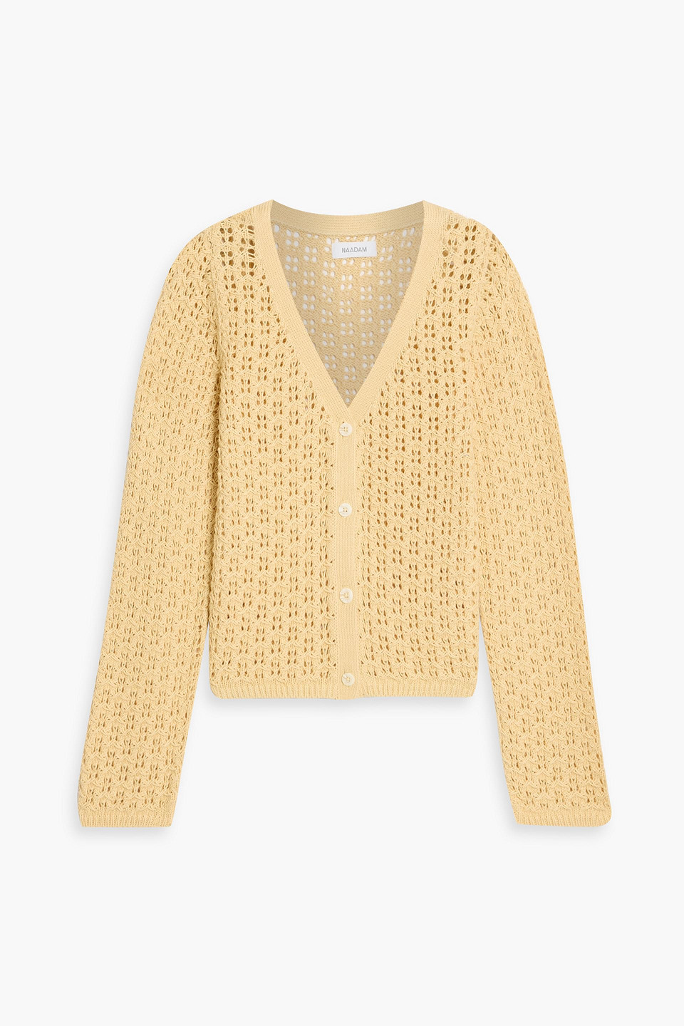 Naadam Crocheted Cotton Cardigan In Yellow