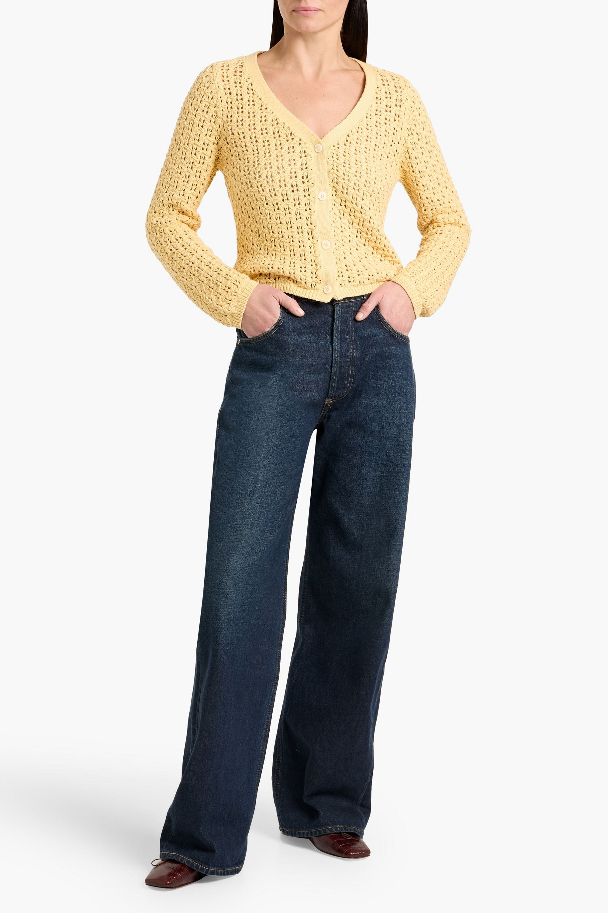 Naadam Crocheted cotton cardigan