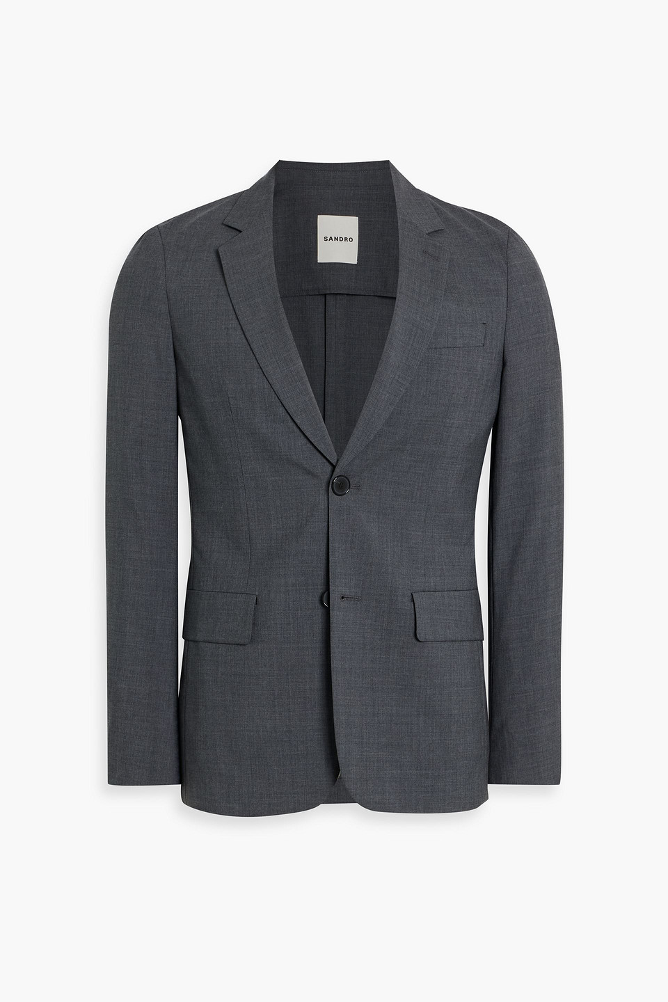 sandro - wool suit jacket - gray - it 44