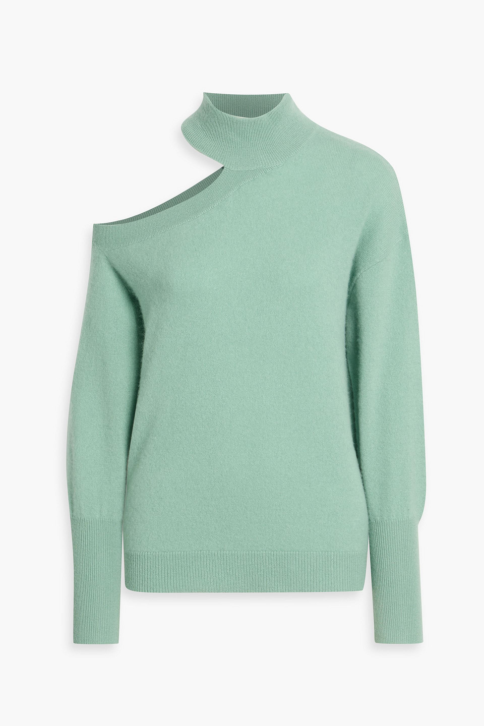 Naadam Cutout Cashmere Turtleneck Sweater In Green