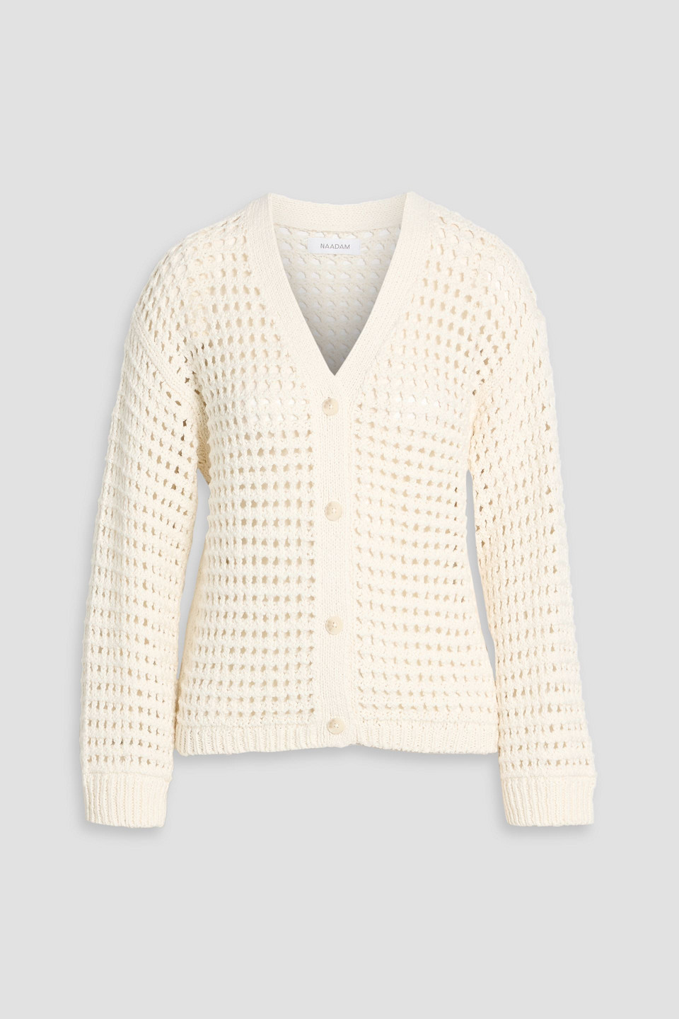 Naadam Open-knit Cotton Cardigan In White