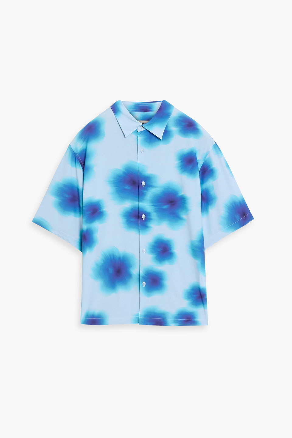 sandro - printed woven shirt - blue - s