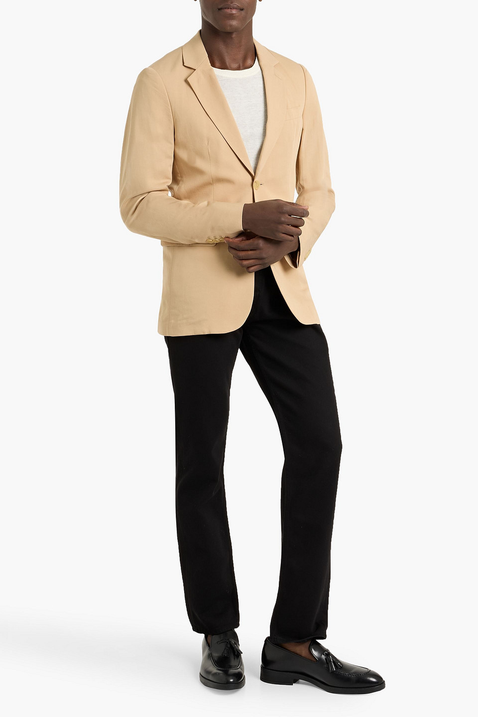  Sandro - Blazer Aus Einer Lyocell-leinen-baumwollmischung - Neutral - It 44 