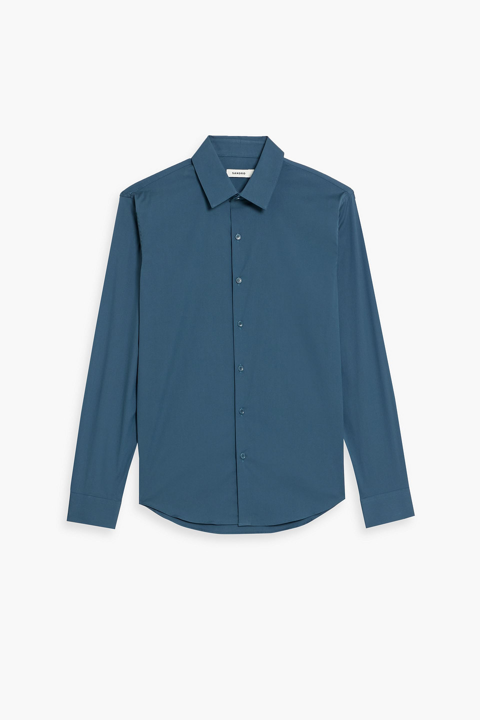Sandro Cotton-blend Poplin Shirt In Blue