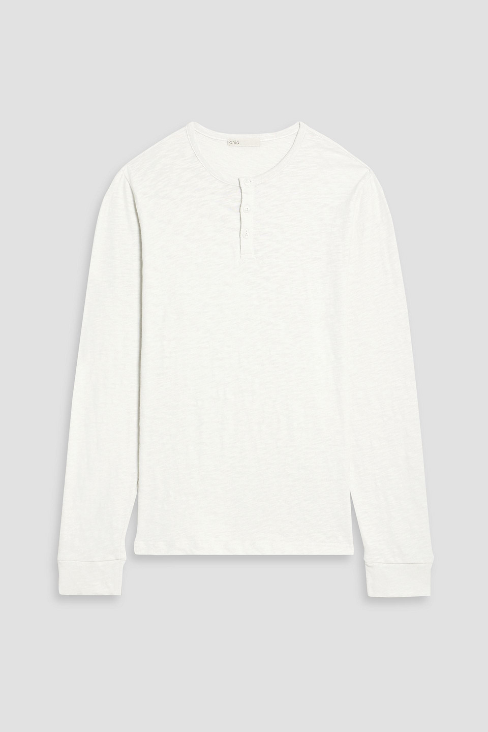 onia - slub cotton-jersey henley t-shirt - gray - s