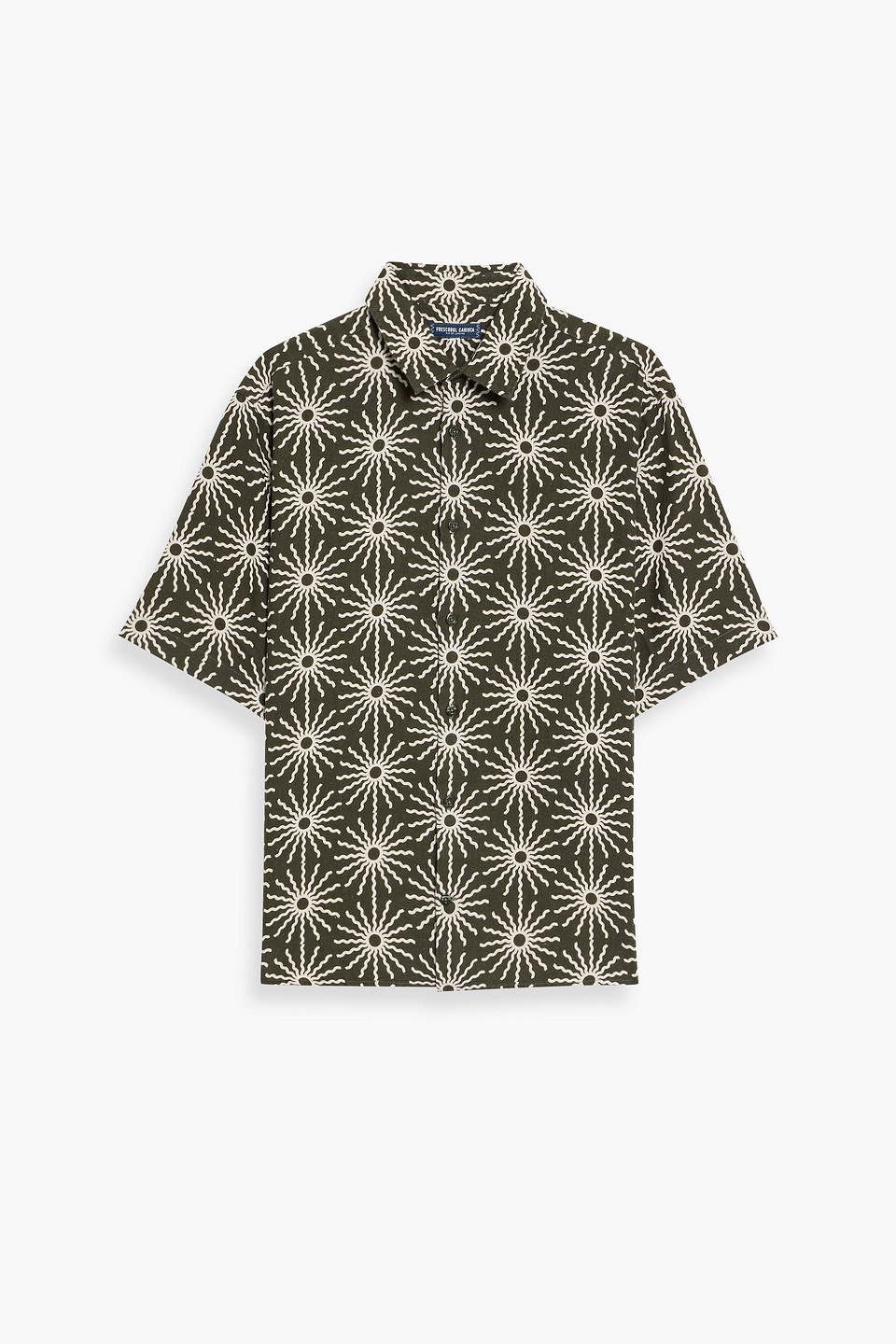 frescobol carioca - castro printed linen shirt - green - xl