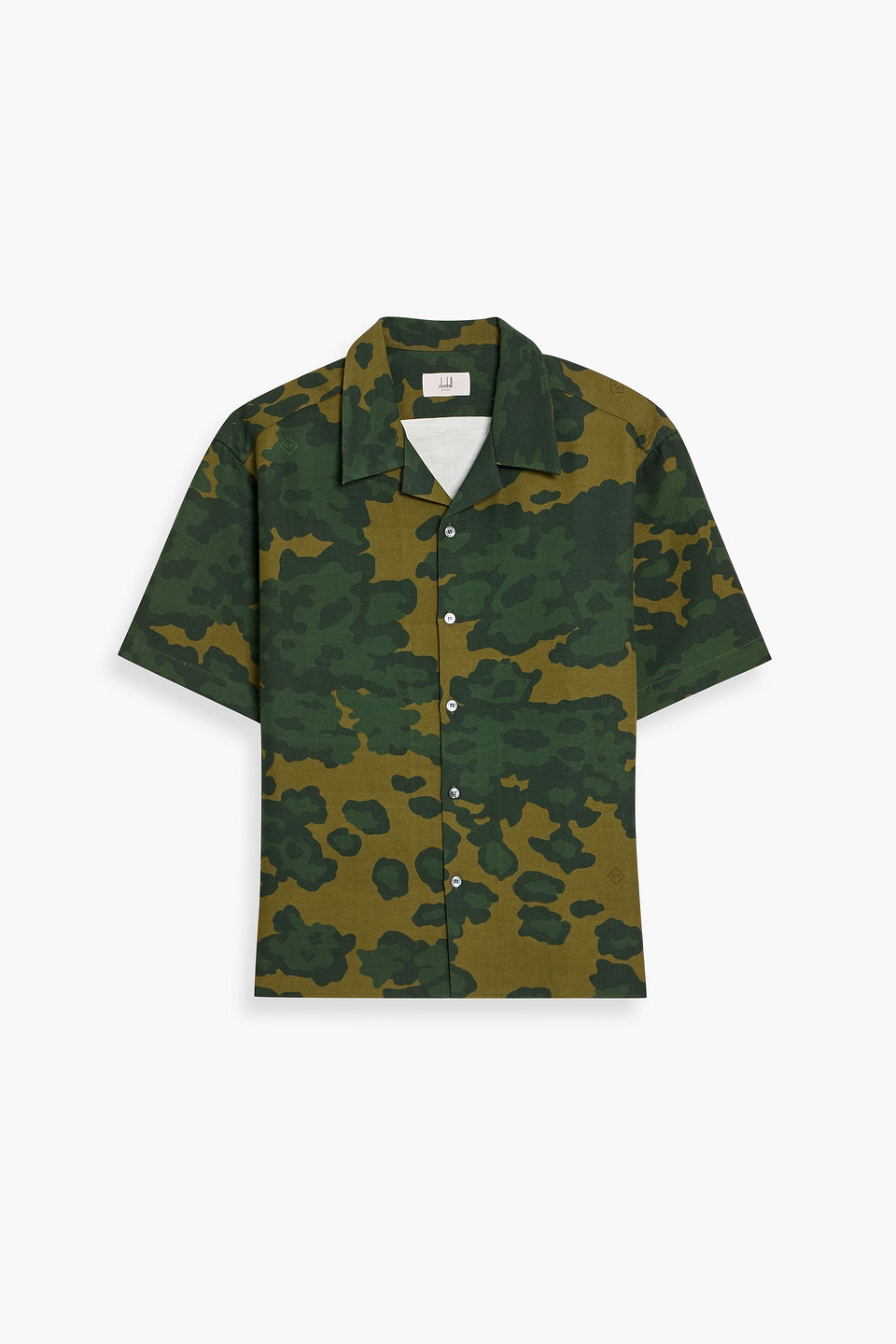 dunhill - camouflage cotton and linen-blend twill shirt - green - s